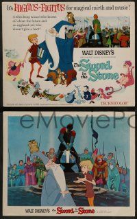 5k567 SWORD IN THE STONE 8 LCs '64 Disney's cartoon story of young King Arthur & Merlin the Wizard
