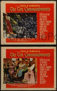 5k575 TEN COMMANDMENTS 8 LCs '56 directed by Cecil B. DeMille, Heston, Brynner, continual release!