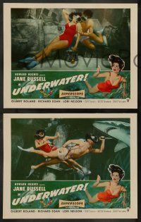 5k602 UNDERWATER 8 LCs '55 Howard Hughes, sexiest skin diver Jane Russell, Gilbert Roland!