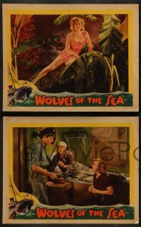 5k815 WOLVES OF THE SEA 4 LCs '38 Elmer Clifton, Hobart Bosworth, sexiest Jean Carmen, Dirk Thane!