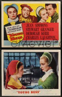 5k640 YOUNG BESS 8 LCs '53 great images of pretty Jean Simmons & Stewart Granger!