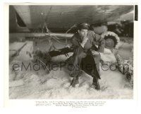 5m104 13 HOURS BY AIR 8x10.25 still '36 Fred MacMurray sitting by airplane crashed in the snow!