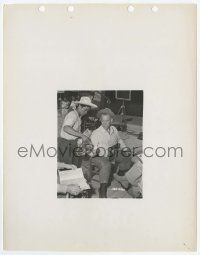 5m184 BLOWING WILD candid 8x10 key book still '53 man pours a cold drink for Ward Bond on the set!