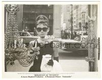 5m199 BREAKFAST AT TIFFANY'S 8x10.25 still '61 great close up of Audrey Hepburn wearing shades!
