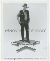 5m219 CAHILL 8x10 still '73 cool image of Marshall John Wayne standing on huge tin star!