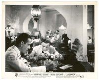 5m235 CASABLANCA 8.25x10 still R49 Peter Lorre watches Humphrey Bogart drinking by chessboard!