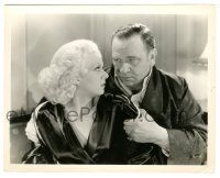 5m254 CHINA SEAS 8x10.25 still '35 great close up of sexy Jean Harlow grabbed by Wallace Beery!