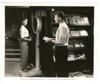5m277 CRISS CROSS 8x10 still '48 Burt Lancaster watches Yvonne De Carlo weighing herself on scale!