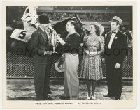5m285 DAY THE BOOKIES WEPT 8x10 still '39 pretty Betty Grable smiles at Joe Penner getting trophy!