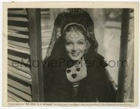 5m294 DEVIL IS A WOMAN 8x10 still '35 Marlene Dietrich smiling w/heart necklace, von Sternberg!