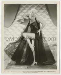 5m300 DIANA DORS 8x10 still '57 full-length standing in sexy sheer nightgown showing her legs!