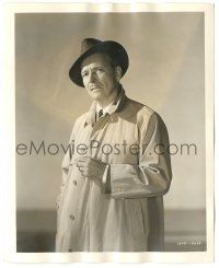 5m319 DOUBLE LIFE deluxe 8x10 still '47 wonderful smoking portrait of Ronald Colman in trench coat!