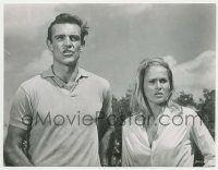 5m320 DR. NO 7x9.25 still '62 c/u of Sean Connery as James Bond & Ursula Andress looking worried!
