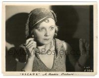 5m336 ESCAPE 8x10.25 still '30 super close up of scared Edna Best with shadows behind her!