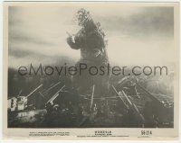 5m415 GODZILLA 8x10 still '56 the classic rubbery monster holding plane & surrounded by tanks!
