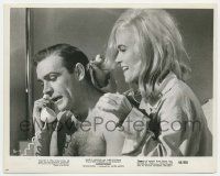 5m423 GOLDFINGER 8.25x10.25 still '64 barechested Sean Connery as James Bond with sexy Shirley Eaton