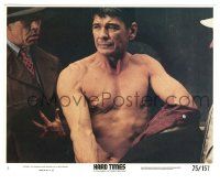 5m039 HARD TIMES 8x10 mini LC #5 '75 Walter Hill, best c/u of barechested fighter Charles Bronson!