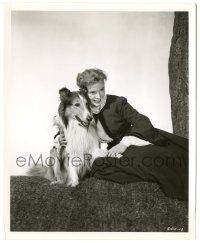 5m449 HILLS OF HOME 8x10 still '48 wonderful smiling portrait of Lassie the dog & Janet Leigh!