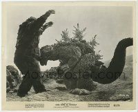 5m536 KING KONG VS. GODZILLA 8x10 still '63 Godzilla rams his head into King Kong's midsection!