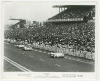 5m566 LE MANS 8x10 still '71 far shot of crowd watching race cars on the track!