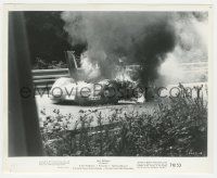 5m564 LE MANS 8x10 still '71 close up of race car on fire but the driver got out!