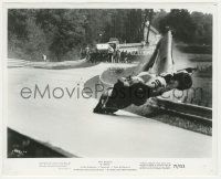 5m563 LE MANS 8x10 still '71 close up of race car lifting off ground during crash!