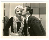 5m660 MY MAN GODFREY 8x10 still '36 butler William Powell kissing maid Jean Dixon on the cheek!