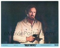 5m066 NIGHT MOVES 8x10 mini LC #1 '75 c/u of Gene Hackman with pistol, directed by Arthur Penn