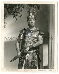 5m744 QUO VADIS 8x10 still '51 great portrait of Robert Taylor as Marcus wearing armor & sword!