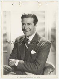 5m757 RAY MILLAND 8x11 key book still '41 seated smiling portrait in suit & tie with arms crossed!