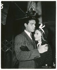 5m761 REMEMBER THE NIGHT candid 7.75x9.5 still '40 Stanwyck & MacMurray w/microphone by Richardson!