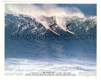 5m077 RIDE THE WILD SURF color 8x10 still #6 '64 cool far shot of two surfers riding a huge wave!