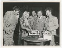 5m823 SOLDIERS THREE candid 8x10.25 still '51 Greta Gynt gets surprised by cast on her birthday!