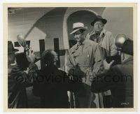 5m825 SONG OF RUSSIA 8x10 still '44 Robert Taylor & Robert Benchley greeted at Moscow airport!