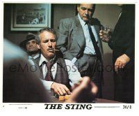 5m082 STING 8x10 mini LC #4 '74 great close up of con man Paul Newman gambling at poker game!