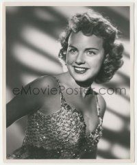 5m895 TERRY MOORE 8.25x10 still '53 great smiling c/u wearing cool beaded gown in shadowy room!