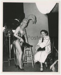 5m915 THREE FOR THE SHOW candid 8.25x10 still '54 Betty Grable w/ her mother on set by Lippman!