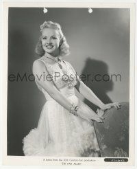 5m927 TIN PAN ALLEY 8.25x10 still '40 smiling posed portrait of prety Betty Grable in great dress!