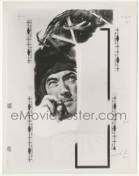 5m944 TWELVE O'CLOCK HIGH 8x10.25 still '50 great unfinished art of Gregory Peck used on posters!