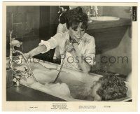 5m945 TWO FOR THE ROAD 8x10 still '67 Audrey Hepburn sprays Albert Finney in bath tub!