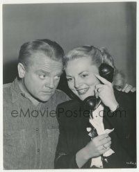 5m972 WHITE HEAT candid 7.5x9.5 still '49 James Cagney listens to visitor sister Jeannie with phone!