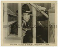 5m979 WILD HORSE STAMPEDE 8.25x10 still '43 great close up of Hoot Gibson smiling with gun drawn!
