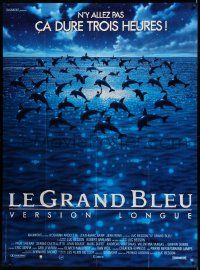 5p676 BIG BLUE director's cut French 1p '88 Luc Besson's Le Grand Bleu, cool dolphin image!
