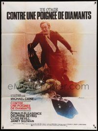 5p679 BLACK WINDMILL French 1p '74 different image of Michael Caine & diamonds, Don Siegel