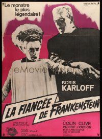 5p690 BRIDE OF FRANKENSTEIN French 1p R64 Boris Karloff as the monster with Elsa Lanchester!