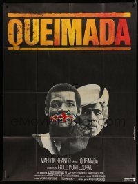 5p692 BURN French 1p '71 Marlon Brando profiteers from war, directed by Gillo Pontecorvo!