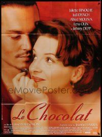 5p704 CHOCOLAT French 1p '01 Johnny Depp, Juliette Binoche, one taste is all it takes!