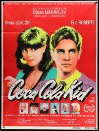 5p708 COCA-COLA KID French 1p '85 cool vibrant neon image of Eric Roberts & Greta Scacchi!
