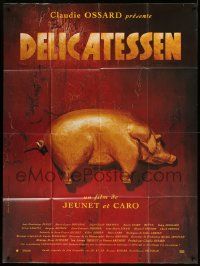 5p724 DELICATESSEN French 1p '91 Jean-Pierre Jeunet & Marc Caro cannibalism comedy, Caro pig art!
