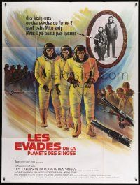 5p737 ESCAPE FROM THE PLANET OF THE APES French 1p '71 different sci-fi art by Boris Grinsson!